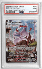 V1042: 2021: FA/ESPEON VMAX: 270/264: FUSION STRIKE-SECRET: PSA 9: MINT: 87502296